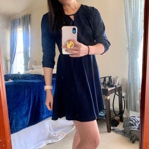 Nordstrom Lush 3/4 sleeve blue mini dress